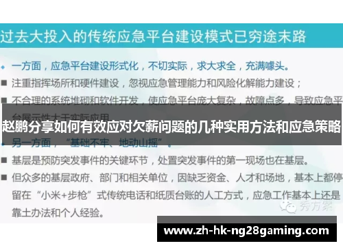 赵鹏分享如何有效应对欠薪问题的几种实用方法和应急策略